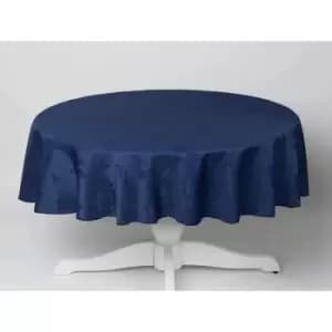 Homespace Direct - Damask Rose Tablecloth 70x90 Rectangle For Dining Table Easycare - Navy
