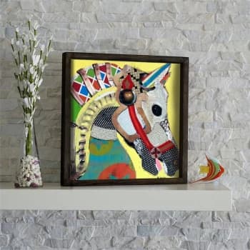 KZM472 Multicolor Decorative Framed MDF Painting