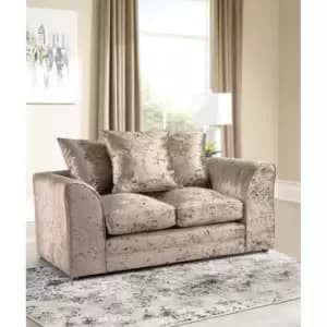 Mirana Modern Crush Velvet 2 Seater Sofa Mink