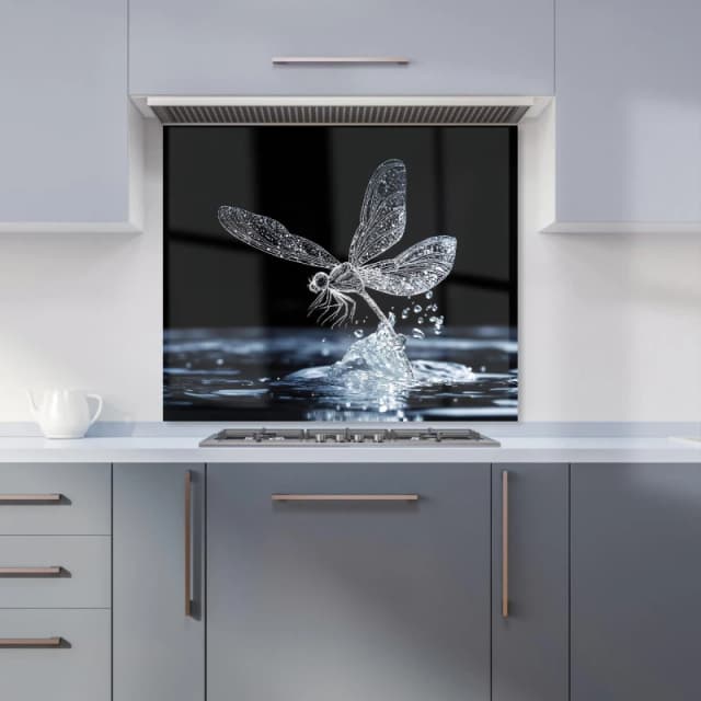 Warren Reed - Designer Glistening Dragonfly Lift-Off Kitchen Splashback Size: 600mm x 750mm Multicolor Unisex 600mm x 750mm