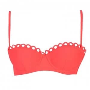Ted Baker Lace Trim Balconette Bikini Top - RED