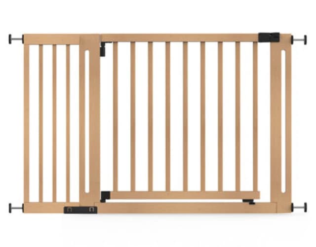Safetots Wooden Elegance Gate, Natural, 125Cm - 133Cm, Pressure Fit Safety Gate, 73Cm Extra Wide Doorway, Easy Installation