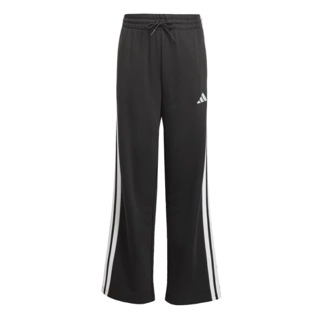 adidas Kids Wide Leg Open Hem Fleece Joggers Black/White female 7-8 Years