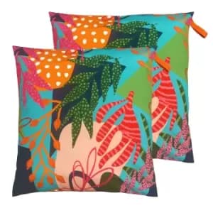 Coralina Large 70cm Outdoor Floor Twin Pack Cushion Multi