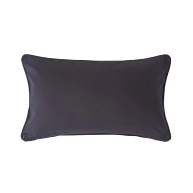 Homescapes Cotton Plain Black Rectangular Cushion Cover, 30 X 50 Cm