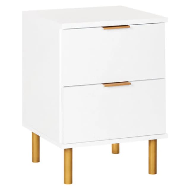 Beliani 2 Drawer Bedside Table Walpole White