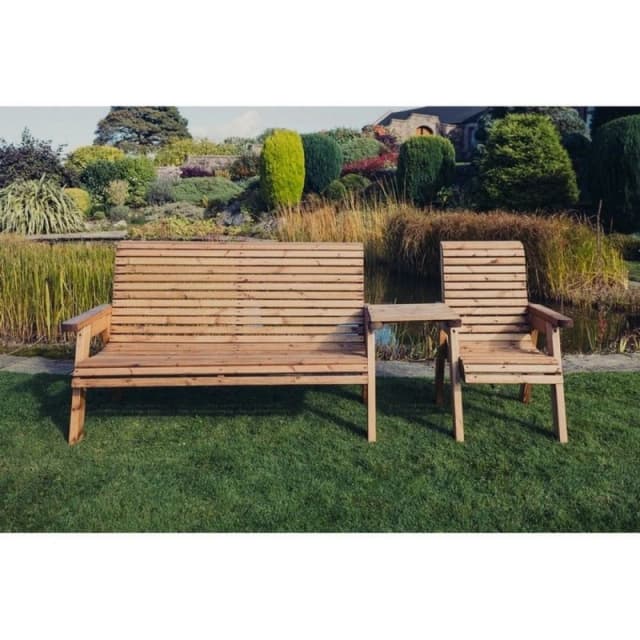 Churnet Valley Garden Furniture Ltd Valley 1XC 1X3B with Tray Set - Fully Assembled - Set of Cushions Inc in Brown Brown Unisex