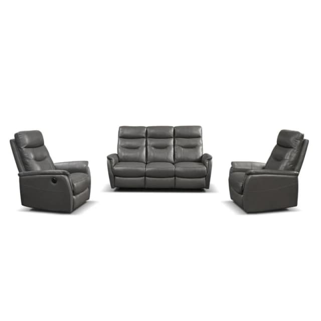 Home Garden Direct Medusa Recliner Sofa Set Power Reclining Sofas in Grey Size: 3 Seater Grey Unisex 3 Seater