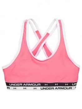 Urban Armor Gear Girls Cross Back Solid Sports Bra - Pink, Size L=11-12 Years, Women