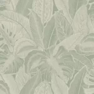 Holden Linear Palm Leaf Sage Wallpaper