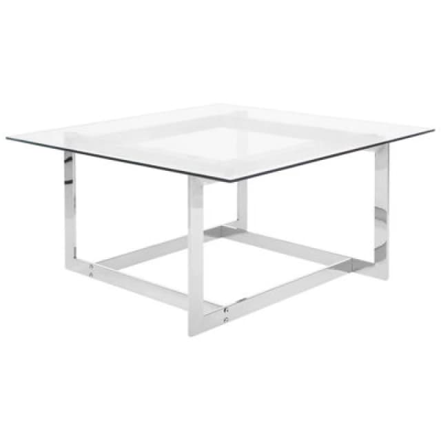 Beliani Coffee Table Crystal Tempered Glass Silver