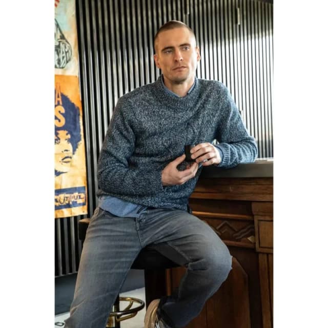 Le Temps des cerises Sweater Le Temps des cerises Ortega Bleu Male S