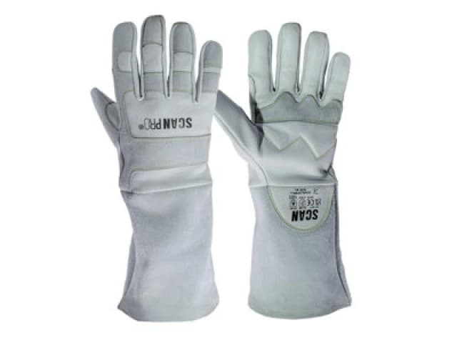 Scan Pro Premium Leather Welding Gloves Grey XL Pack of 1 SCAGLOPWELXL