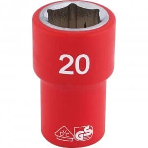 Draper 1/2" Drive VDE Fully Insulated Hexagon Socket Metric 1/2" 20mm