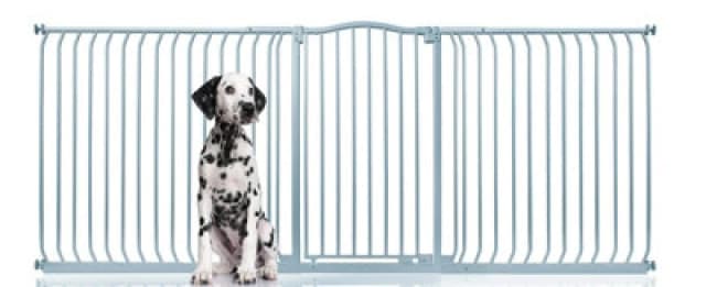 Bettacare Extra Tall Curved Top Dog Gate, 234Cm - 243Cm, Matt Grey, Extra Tall 100Cm In Height, Pressure Fit Pet Gate