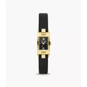 Kate Spade New York Womens Brookville Three-Hand Leather Watch - Black