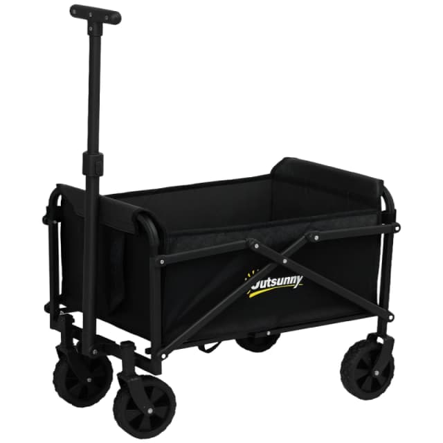 Outsunny Outsunny 41L Festival Trolley, 60kg Heavy Duty Folding Trolley Cart, Black - Black