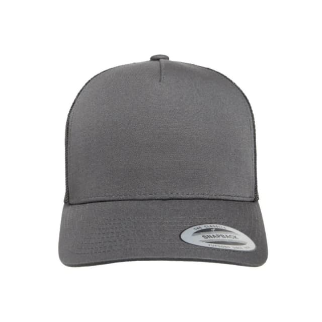 Flexfit by Yupoong 5 Panel Retro Trucker Cap in Charcoal Charcoal Unisex One Size