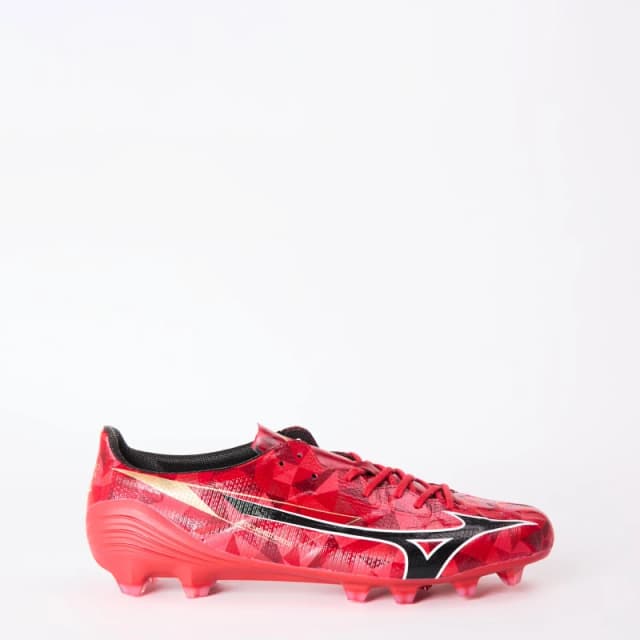 Mizuno Alpha II Elite Adults Firm Ground Football Boots Red/Black/Gold male 8 (42)