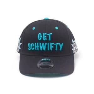 Rick And Morty - Embroidered Get Schwifty Unisex Pop-Lock Fitting Strap Cap - Black/Turquoise