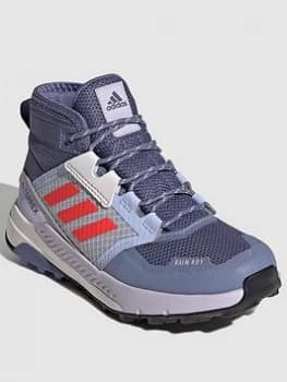 adidas Kids Unisex Terrex Trailmaker Mid RAIN.RDY - Purple/Red, Purple/Red, Size 1