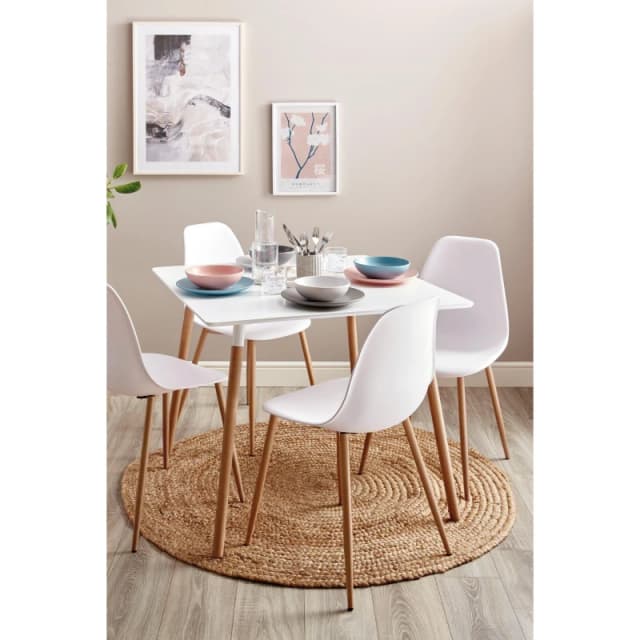 Homelife Locke 90cm Dining Table 90cm - White White One Size
