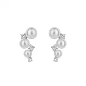 Shell Pearl Bubble Zirconia Stud Earrings E6192