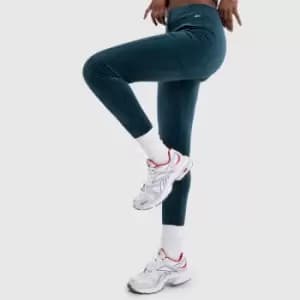 Reebok Winter Velour Leggings In Dark Green