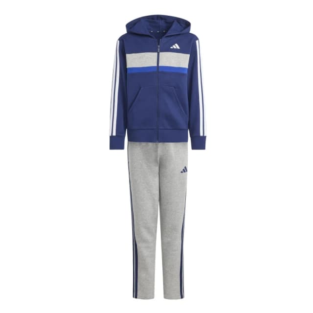 adidas 3S Tiberio Fleece Tracksuit Juniors Navy/Grey unisex 7-8 Years