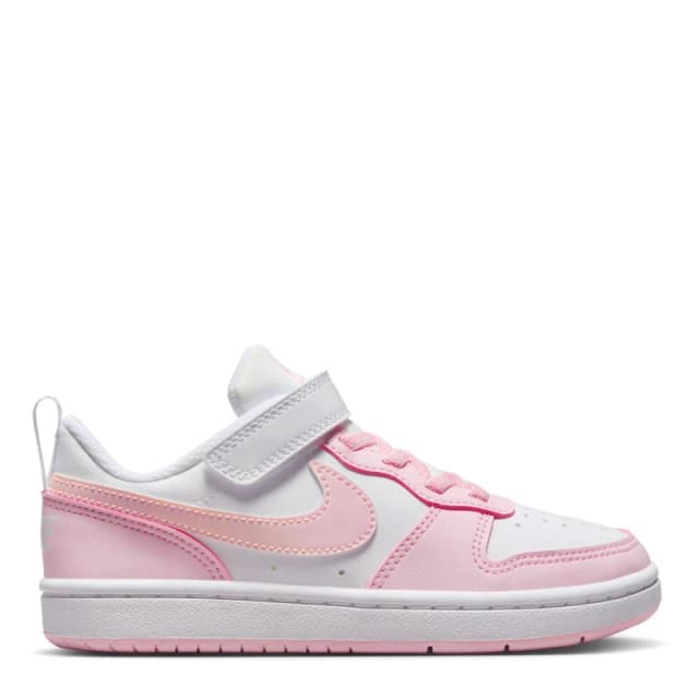 Nike Court Borough Low Recraft Shoes Childrens. White/Pink female C10 (27.5)