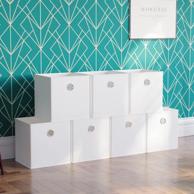 Lassic Vida Designs Durham Cube Storage Basket Set of 7 White unisex Set of 7