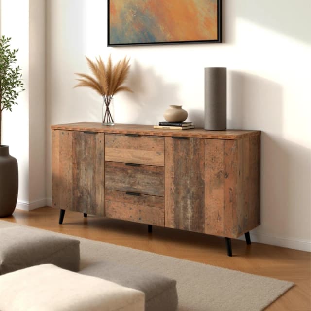 Urban Meuble Rustic Wood Chest Bedroom Storage Durable Design Brown unisex One Size