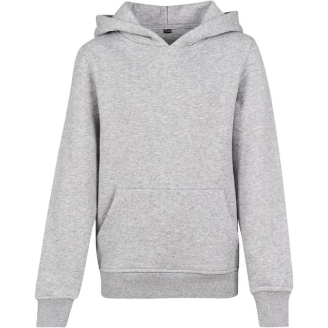 Build Your Brand Plain Hoodie in Grey Size: 4-6 Years Grey Unisex 4-6 Years