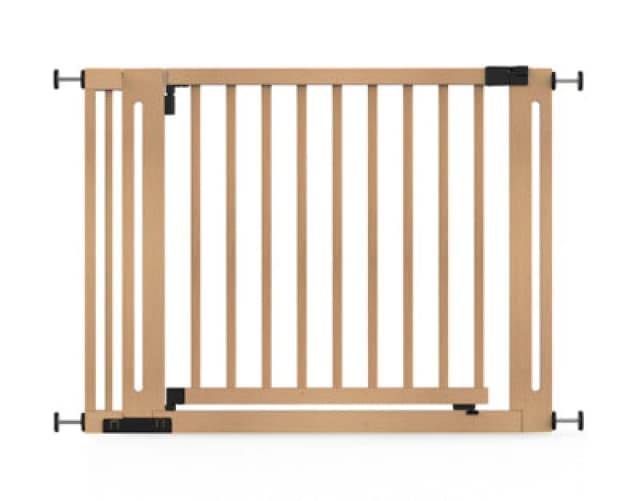 Safetots Wooden Elegance Gate, Natural, 105Cm - 113Cm, Pressure Fit Safety Gate, 73Cm Extra Wide Doorway, Easy Installation