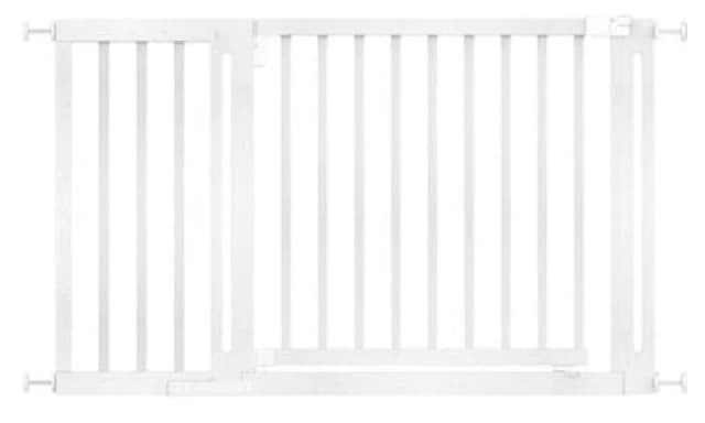 Safetots Wooden Elegance Gate, White, 125Cm - 133Cm, Pressure Fit Safety Gate, 73Cm Extra Wide Doorway, Easy Installation