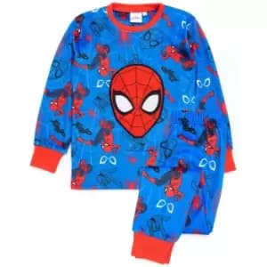 Spider-Man Childrens/Kids Fleece Long Pyjama Set (2-3 Years) (Blue/Red)
