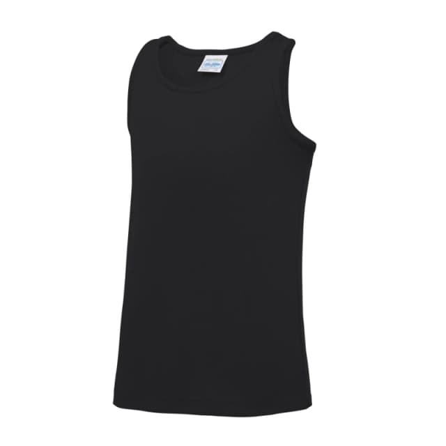 AWDis Just Cool Plain Sleeveless Vest Top in Black Size: 12-13 Years Black Unisex 12-13 Years