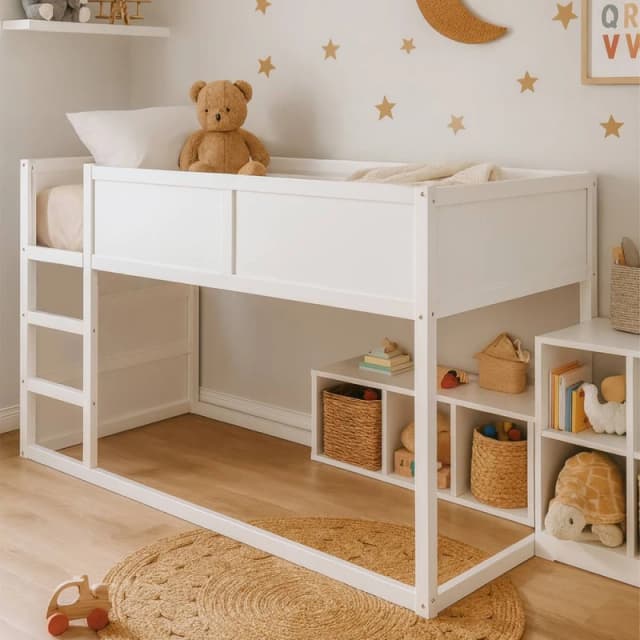 Aspire Hideout Reversible Midsleeper Wooden Children's Bed Frame in White Size: Single White Unisex Single