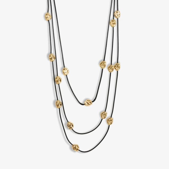 Mood Gold Nugget Multirow Cord Necklace Gold