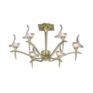 Viena Semi Flush Round 6 Light G9, Polished Brass