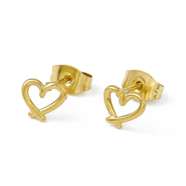 Aye Do My Heart Gold Stud Earrings 1586-NP Gold One Size
