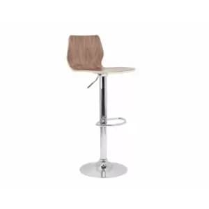 TC Office Stork Gas Lift Bar Stool with Chrome Frame Walnut, Walnut