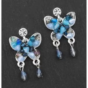 Boho Chic Silver Plated Butterfly Earrings