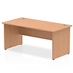 Impulse Panel End 1600 Rectangle Desk Oak