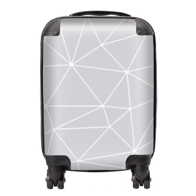 Warren Reed - Designer Geometric Triangle Pattern Suitcase in Grey Size: Large Grey Unisex Large