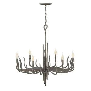6 Light Chandelier Bronze Finish, E14