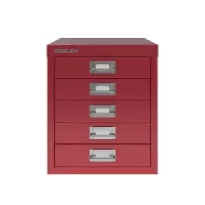 Bisley 5 Drawer Cabinet, Cardinal Red