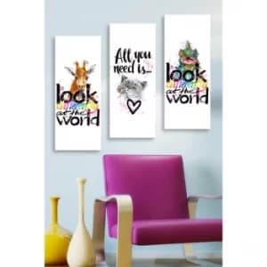 MDF0079 Multicolor Decorative MDF Painting (3 Pieces)