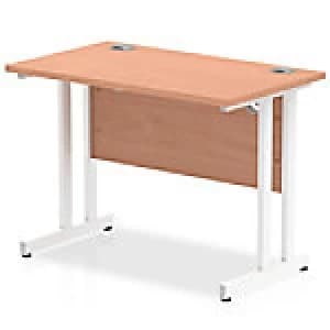 Impulse 1000/600 Rectangle White Cantilever Leg Desk Beech