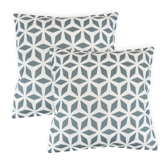 Streetwize Outdoor Geo Grey Scatter Cushions Garden Cushions Pack of 2 Multi 38152499000